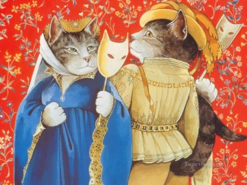  cats Painting - Shakespeare Cats